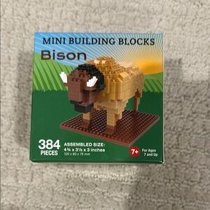 Mini Building Blocks Bison Set - Brown